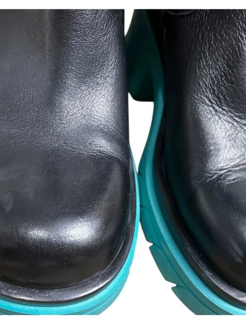 Steve Madden Dacy Tall Leather Boots Blue Black Chunky Platform size 9 Shoes - Picture 5 of 9